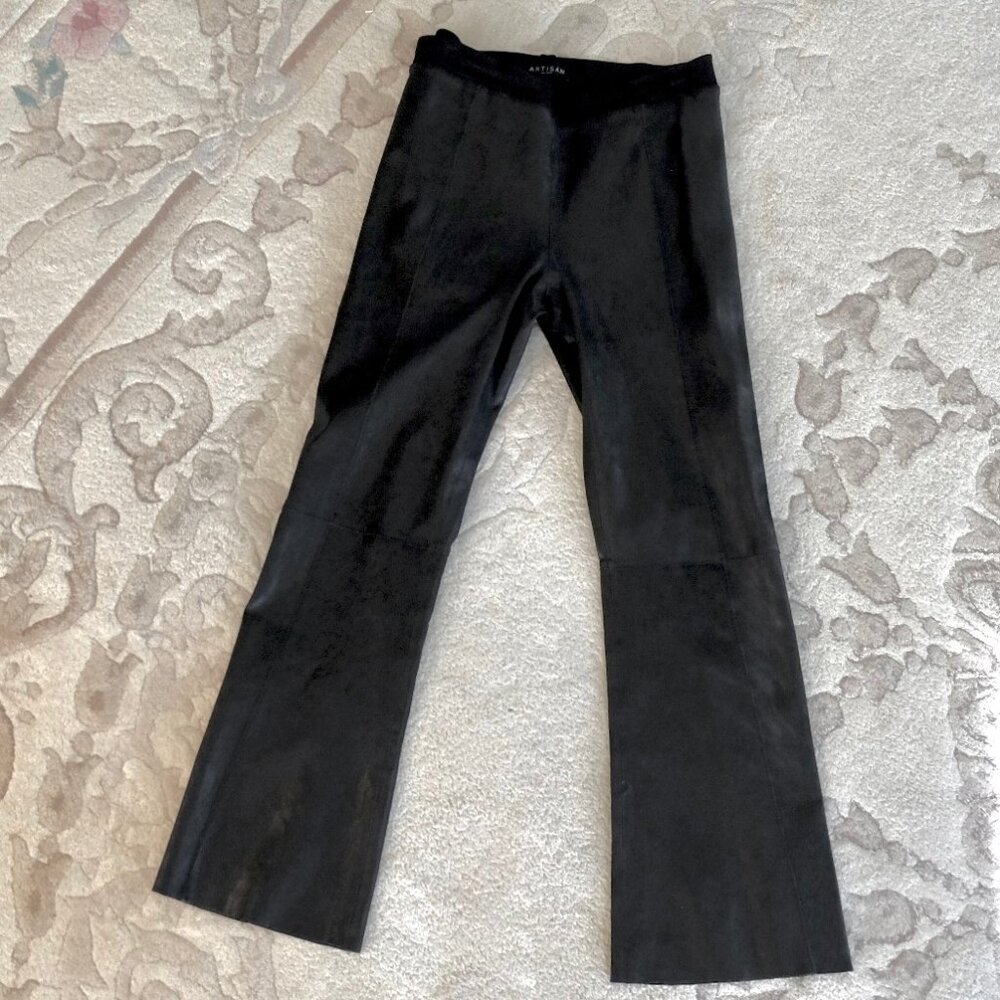 ARTISAN DE LUXE~100% Black Leather Skinny Jeans Pencil Pants~HIGH RISE MED NWOT